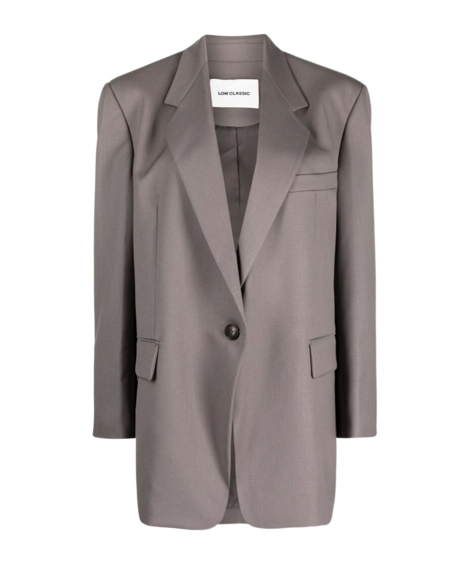 Low Classic Notched-lapel Single-breasted Jacket In Gray