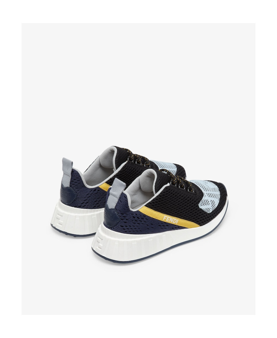 Fendi Monogram-print Lace-up Sneakers In Black