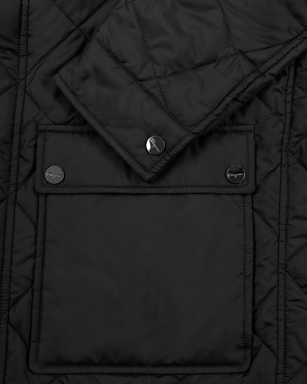 Ferragamo Quilted Cotton Suit In Black
