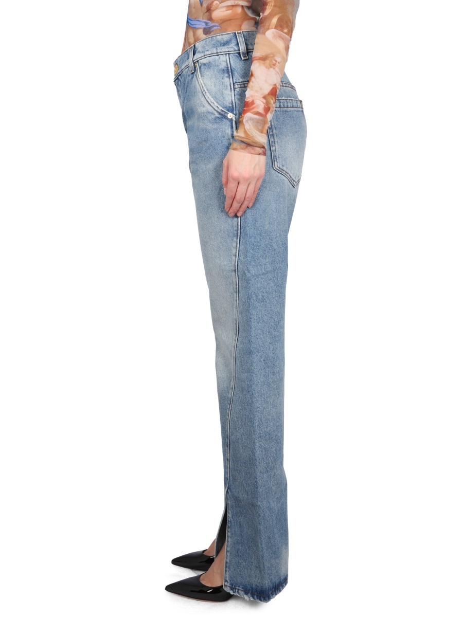 BALMAIN FRONT-SLITS BOOTCUT JEANS