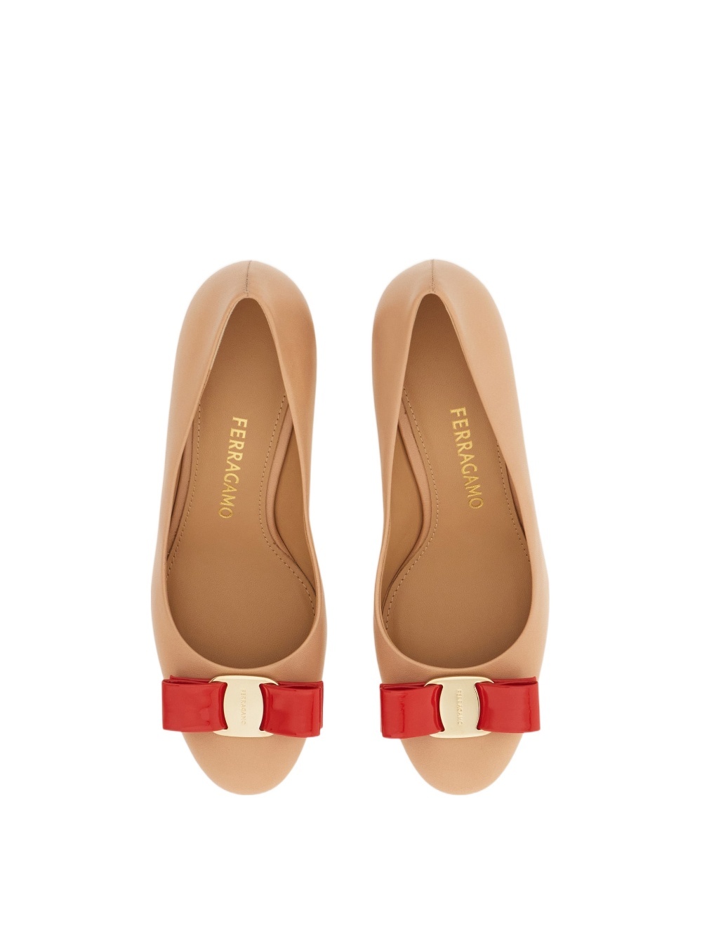 Ferragamo Vara Bow Pump Shoe In Neutral