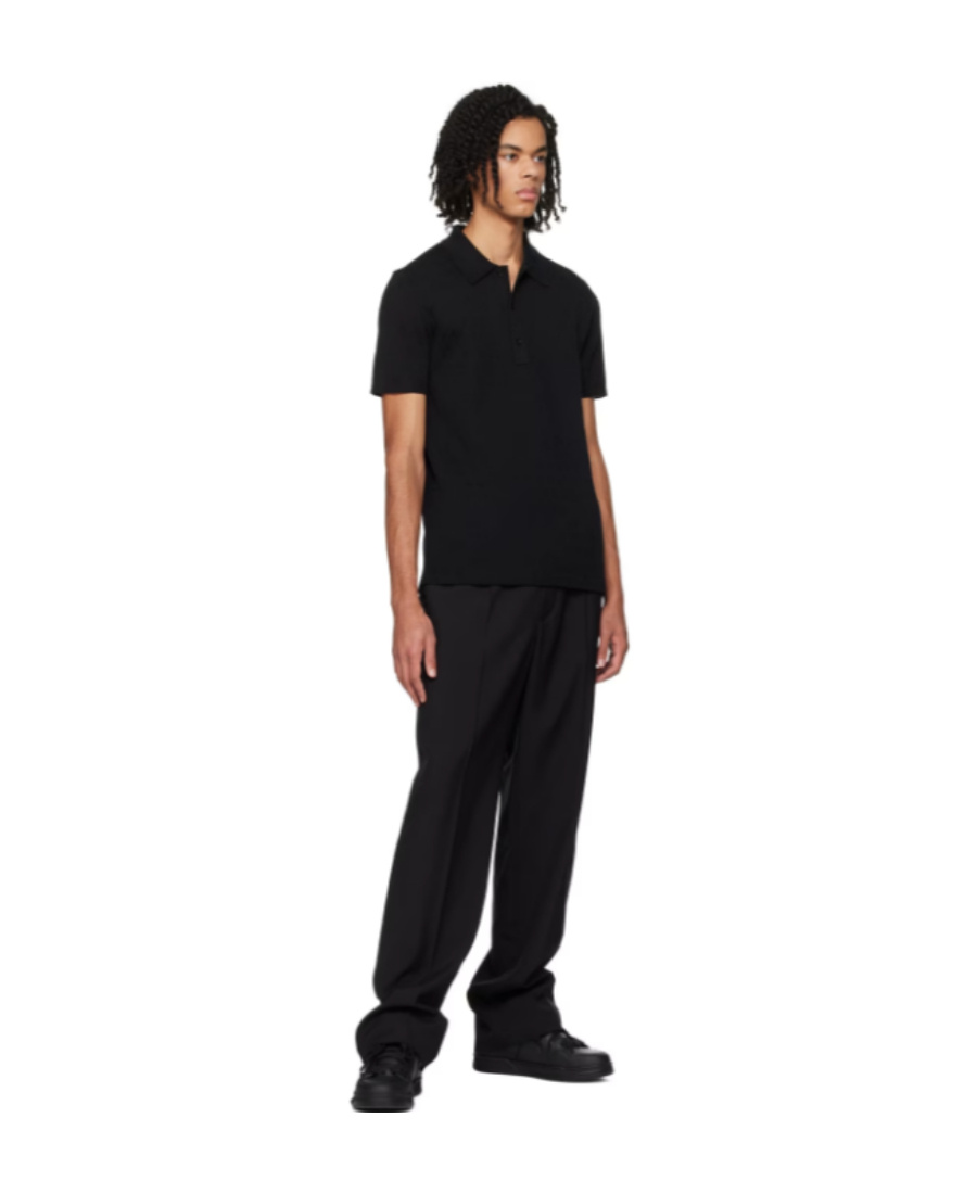 Valentino Black Toile Iconographe Polo In Black