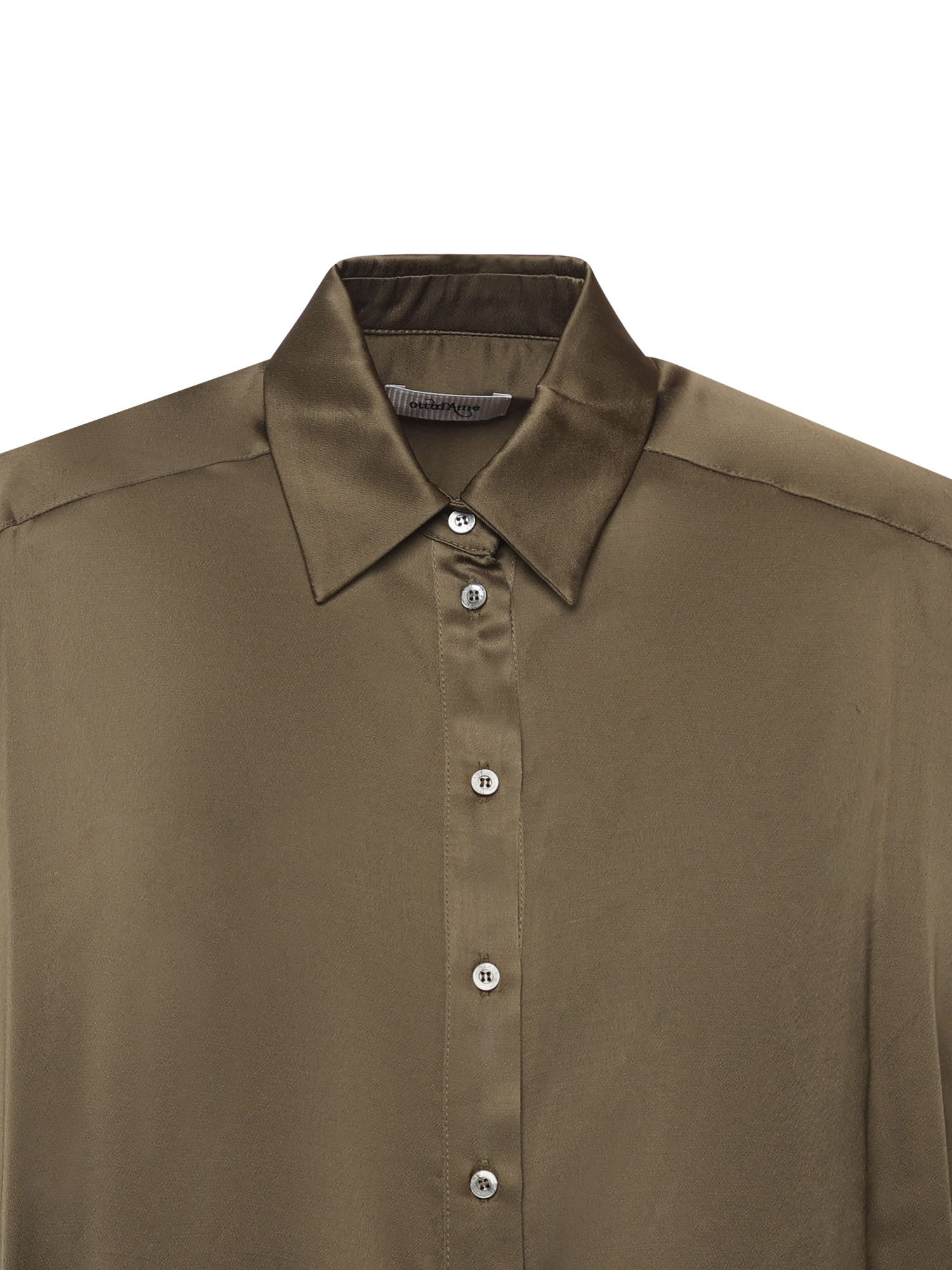 Ottod'ame Button-down Long-sleeved Shirt In Metallic