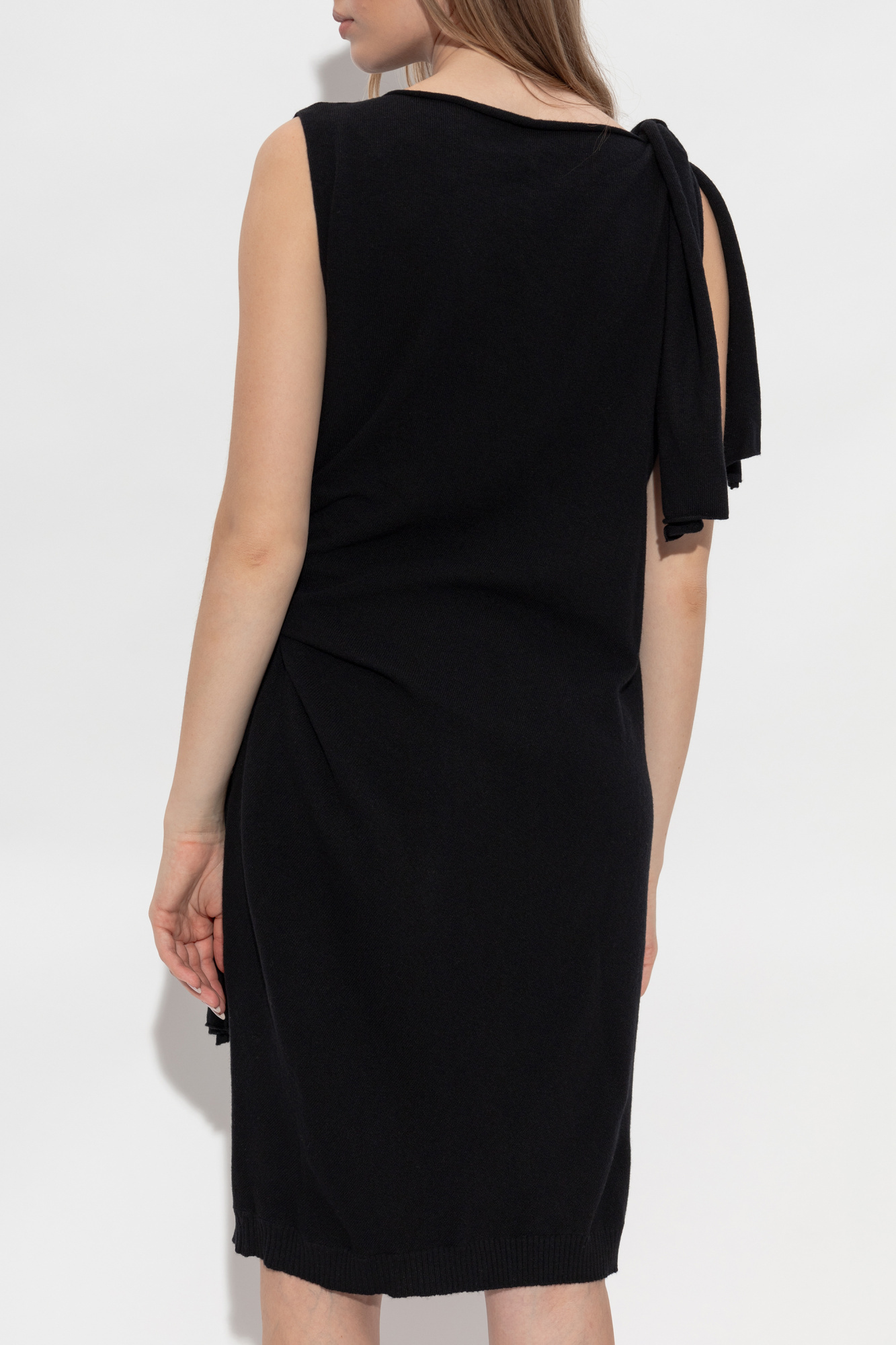 Moschino Sleeveless Knitted Mini Dress In Black