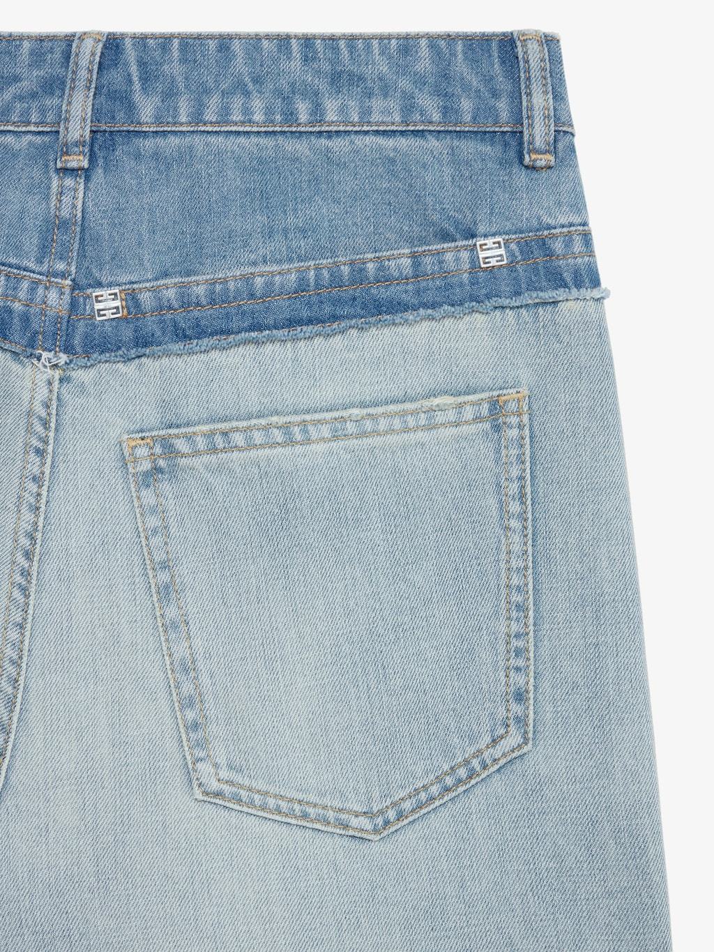 Givenchy Mixed Denim Oversized Jeans In Gray