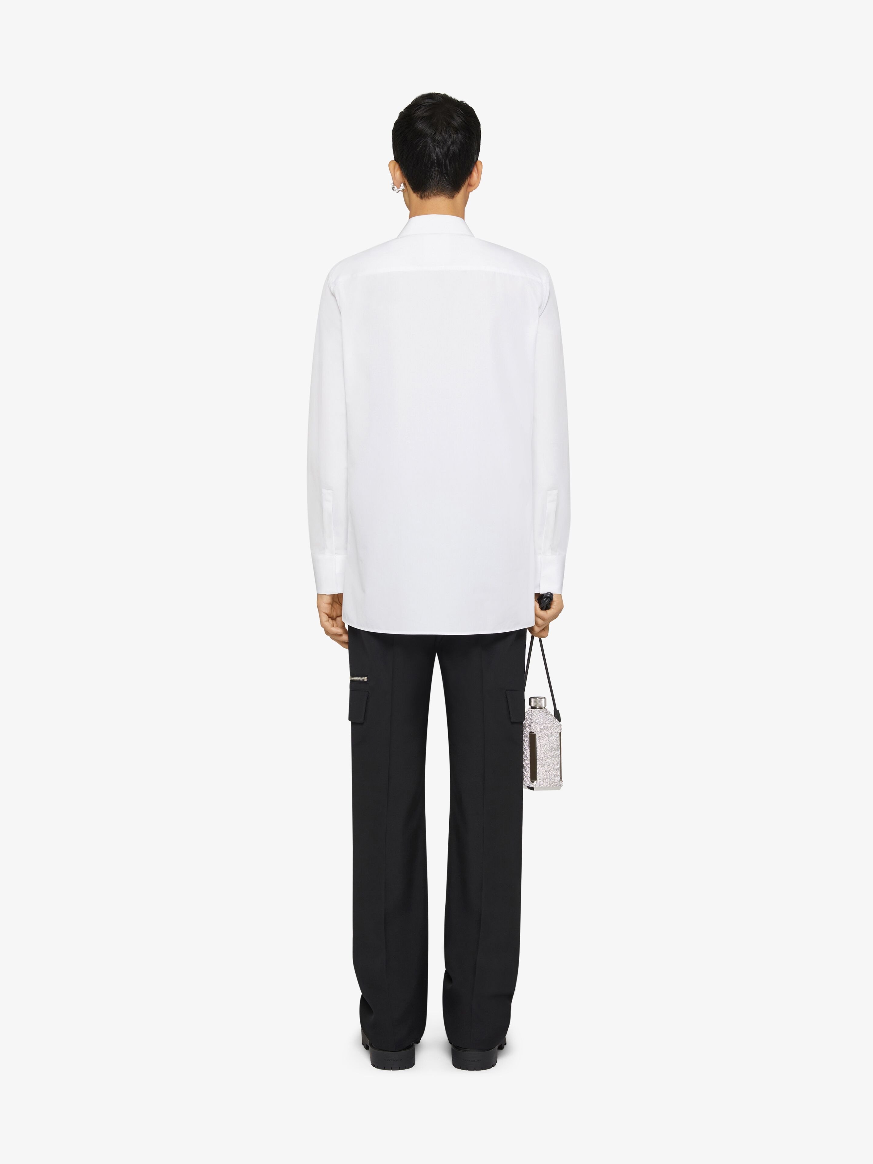 Givenchy 4g-embroidered Poplin Shirt In White