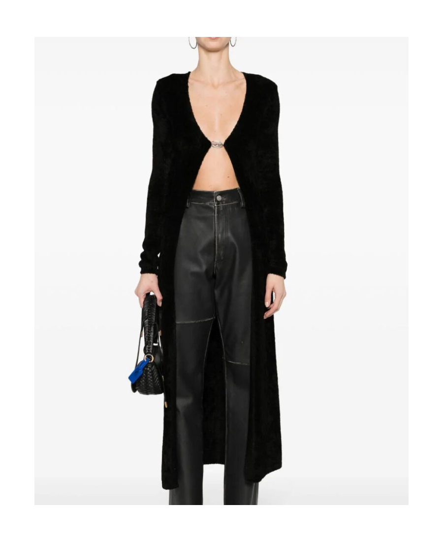 Diesel Carol Logo-plaque Cardigan In Black