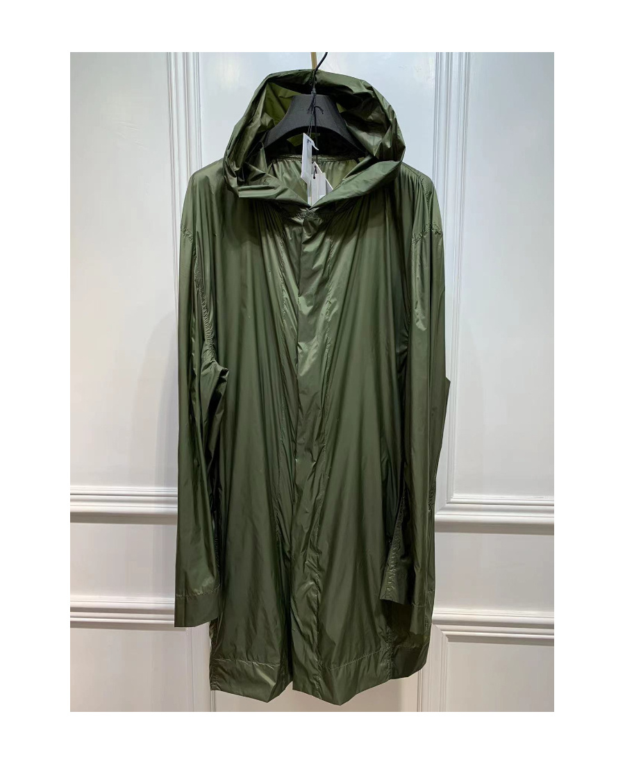 Rick Owens Hooded Casual Coat In Green