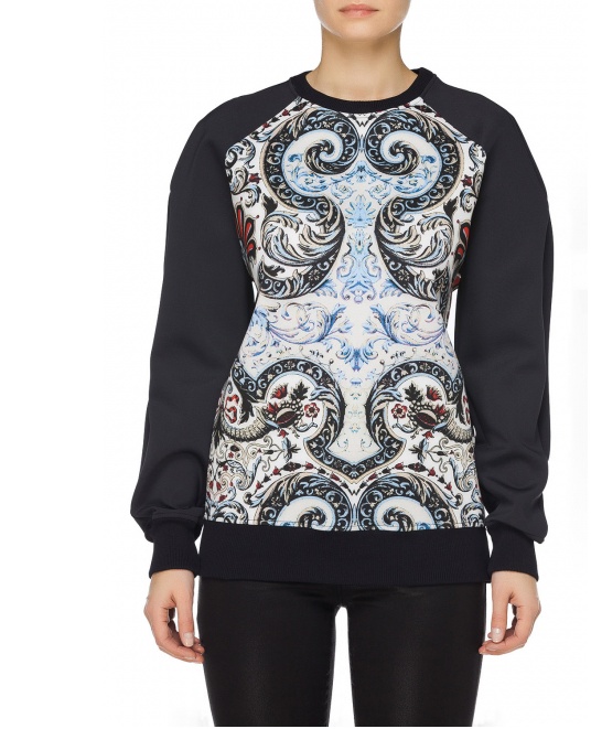 Just Cavalli Round-necked Sweater In Black