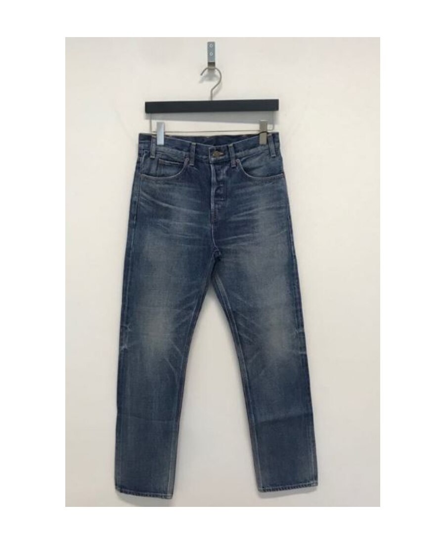 Celine Beard Striped Wide-legged Jeans In Blue