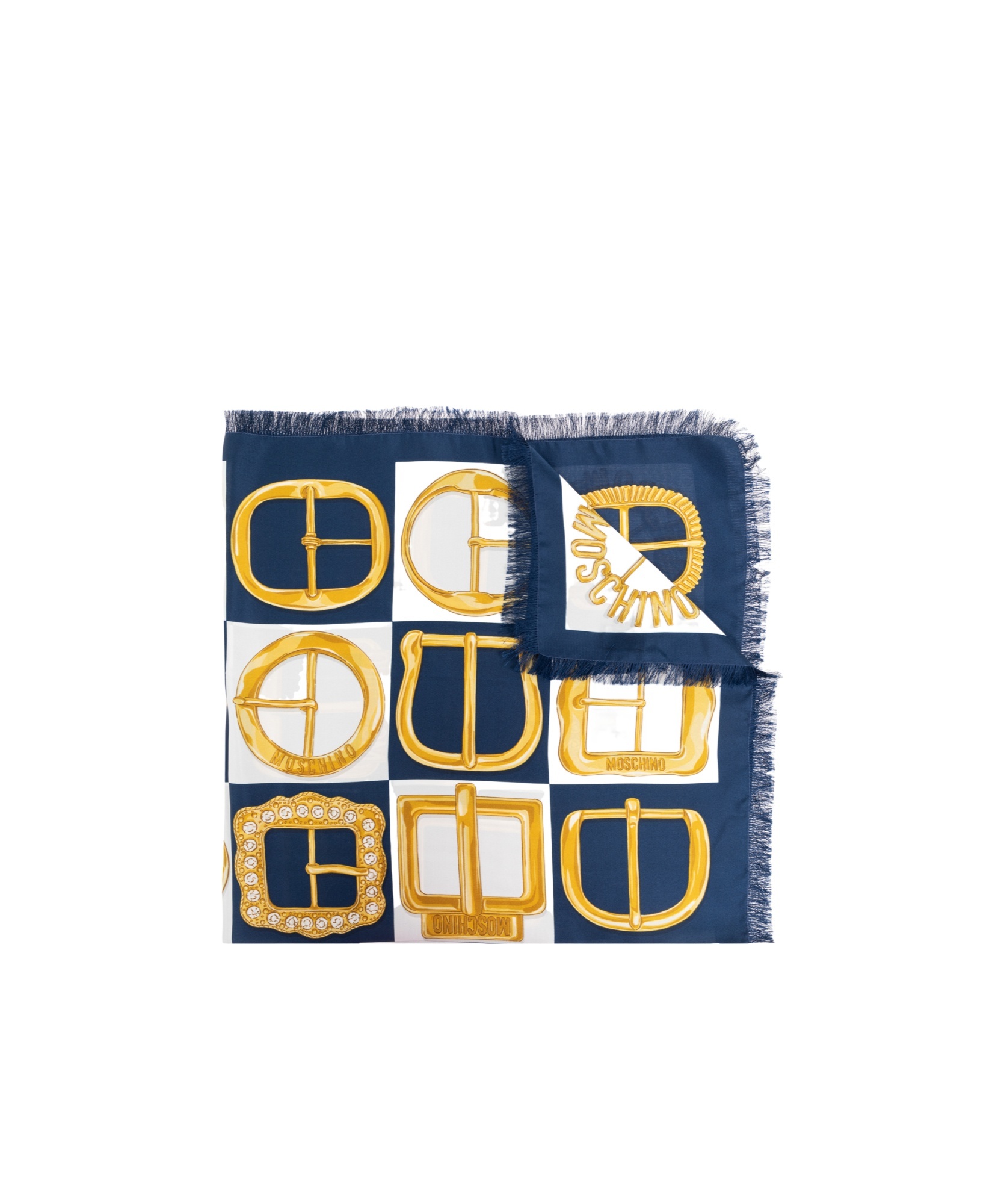 MOSCHINO BUCKLE-PRINT SCARF