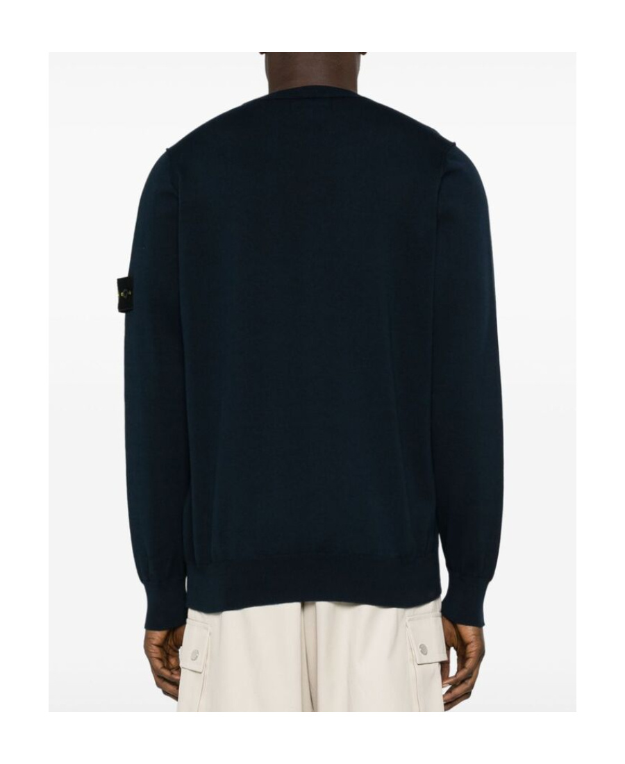 Shop Stone Island Compass Patch Crewneck Jumper In Blue