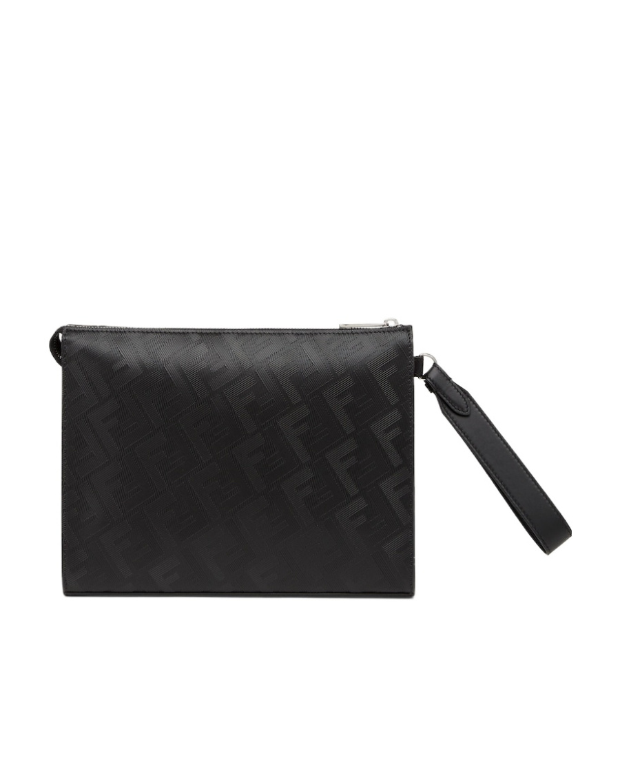 FENDI FENDI SHADOW DIAGONAL ZIPPED CLUTCH BAG