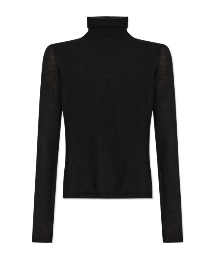 Fabiana Filippi Ribbed Knit Turtle Neck Sweater In Black