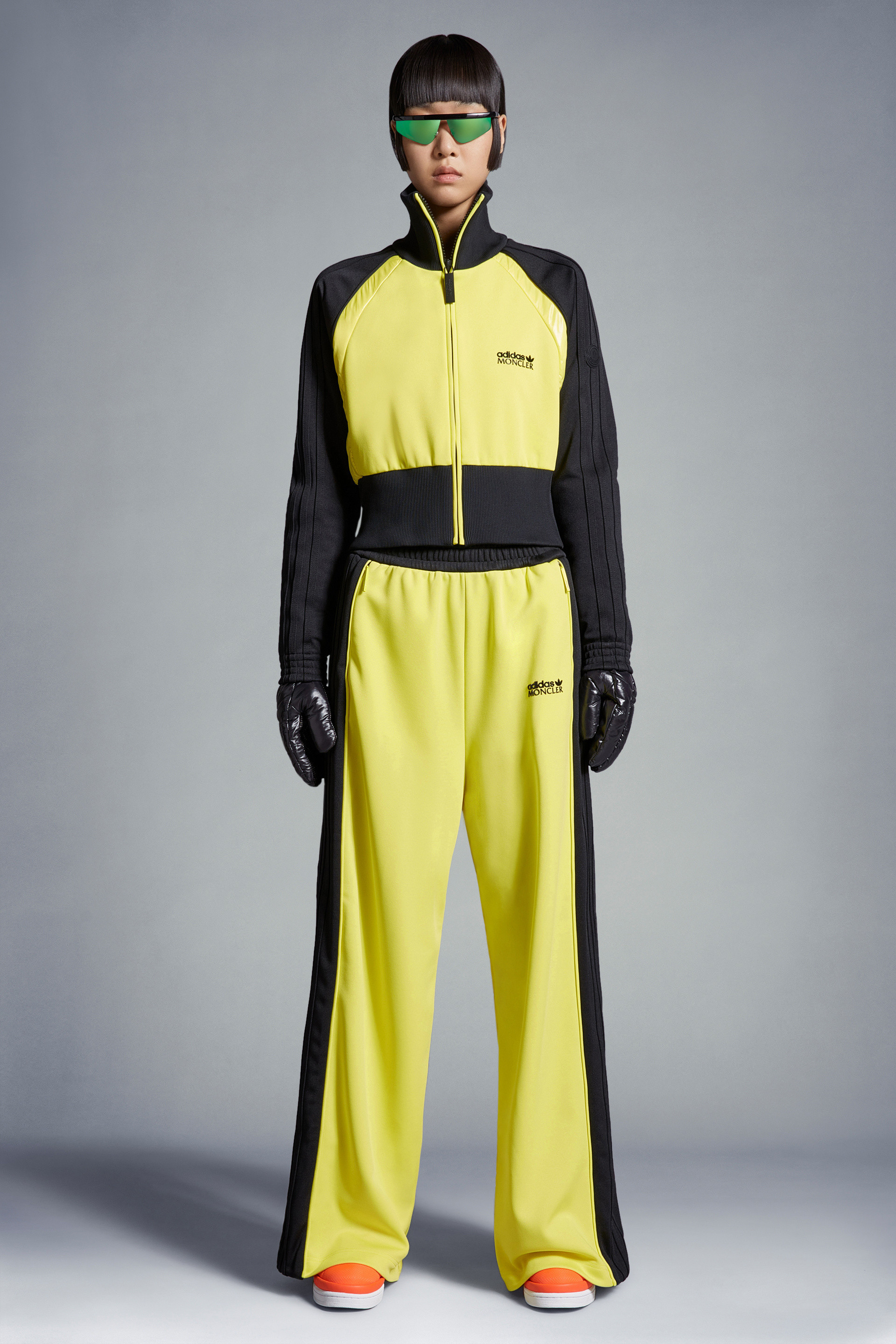 Moncler Relaxed Fit Sweatpants With Contrasting Side Stripes In Yellow