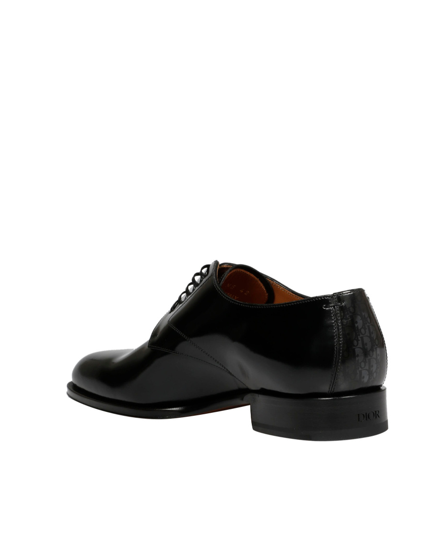Dior Black Laced Derby Shoes In Black