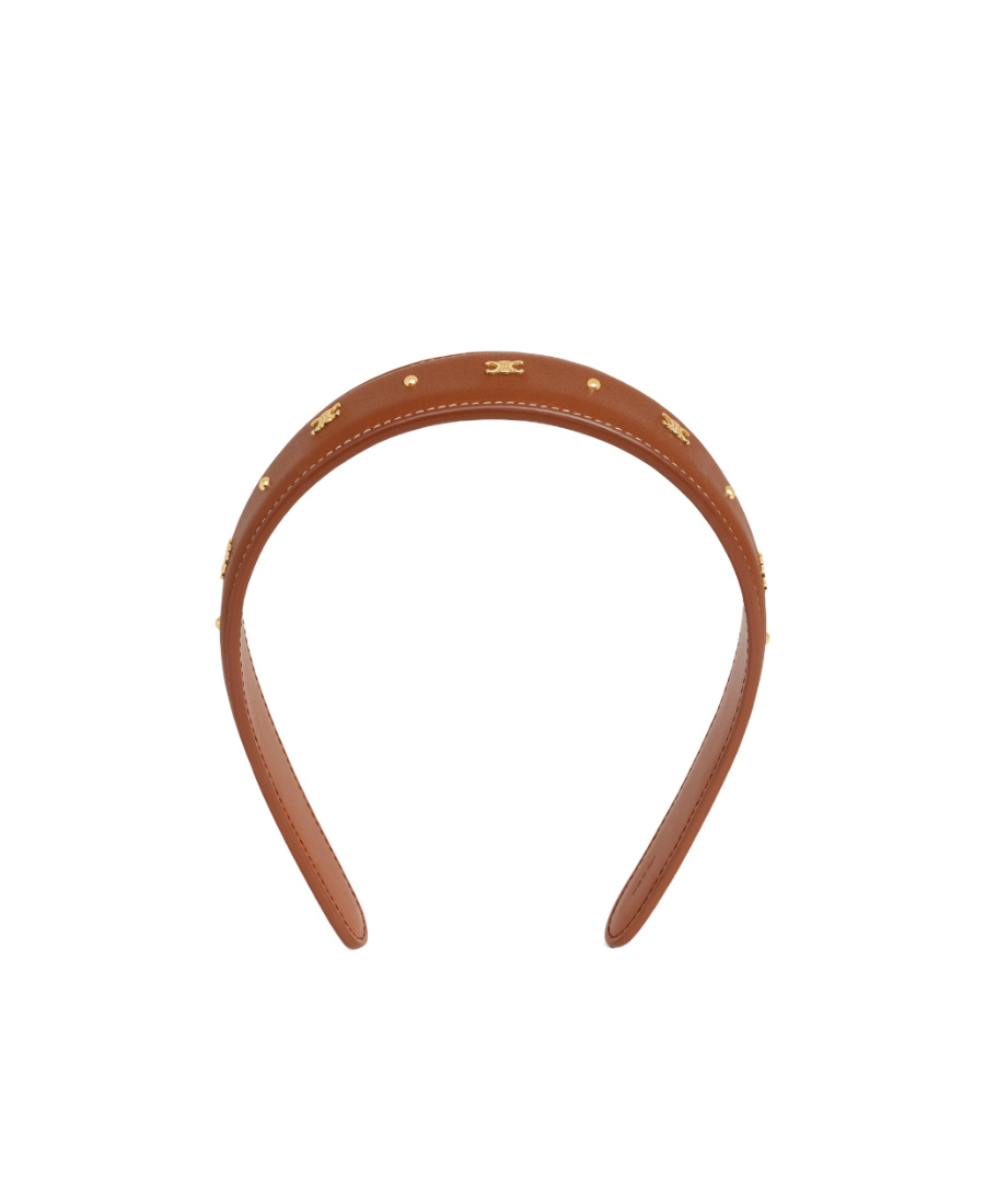 Celine Triomphe Logo Headband In Brown