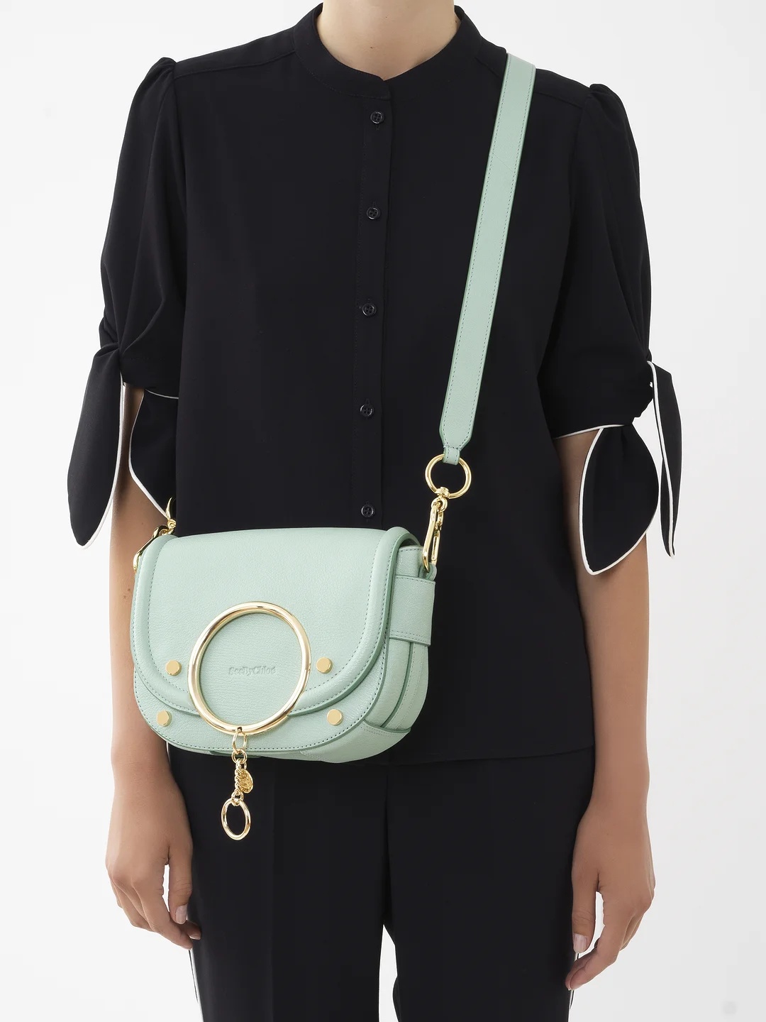 Shop See By Chloé Mara Grain Shoulder Bag In Green