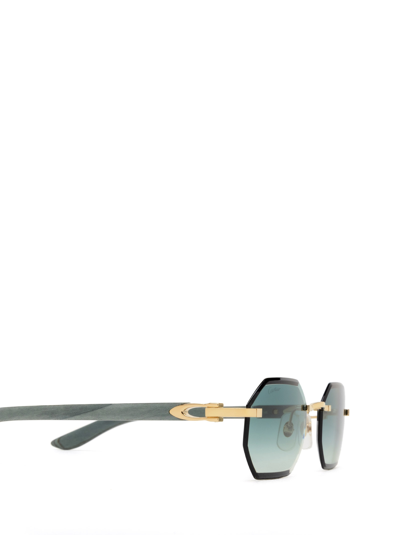 Cartier Geometric Frame Sunglasses In Green