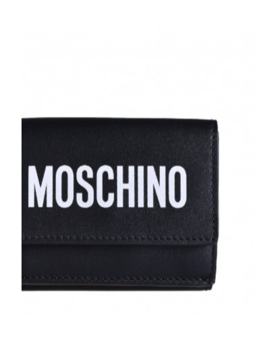 Moschino Logo Printed Wallet In Black
