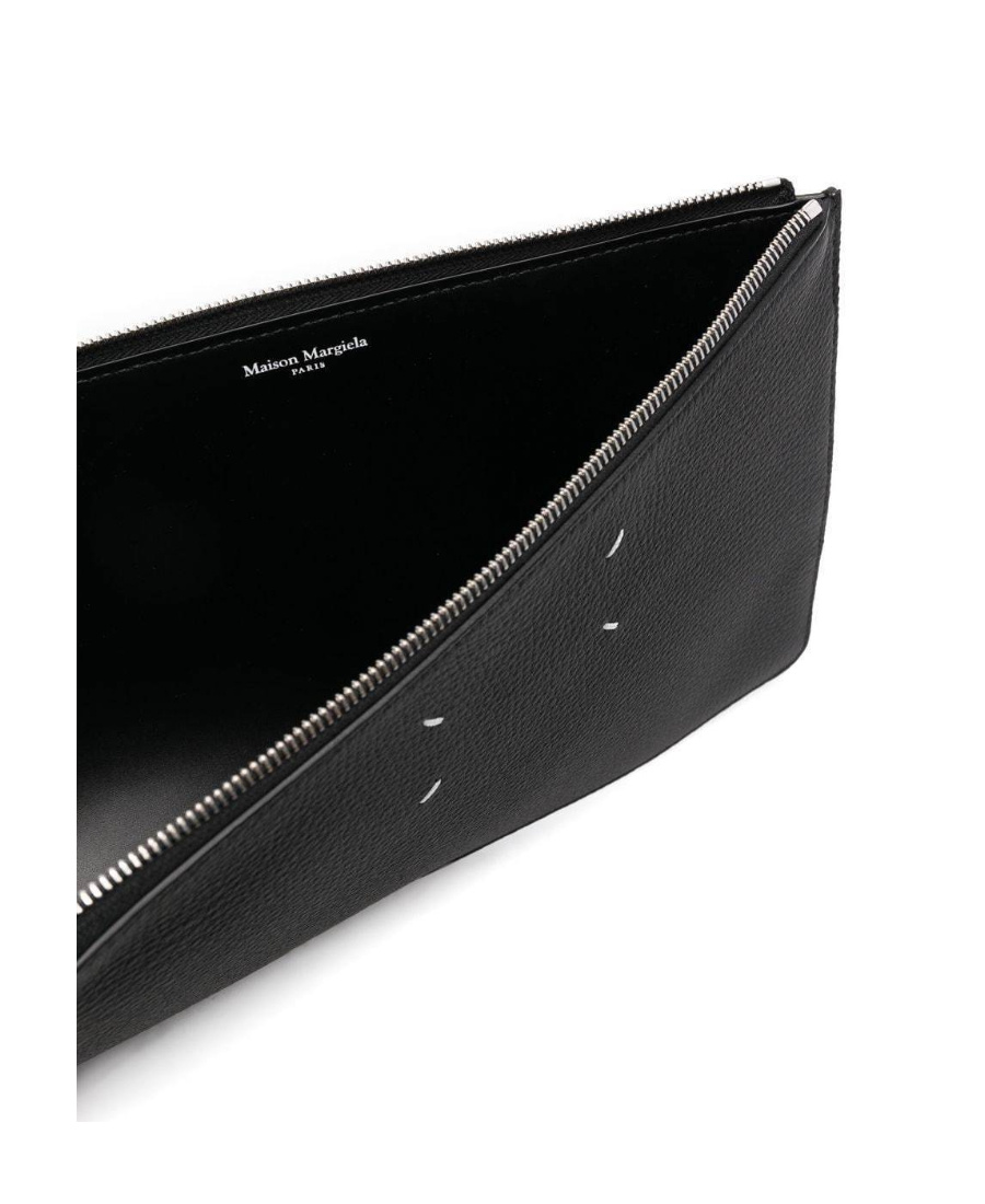 Maison Margiela Stitch-detail Clutch Bag In Black