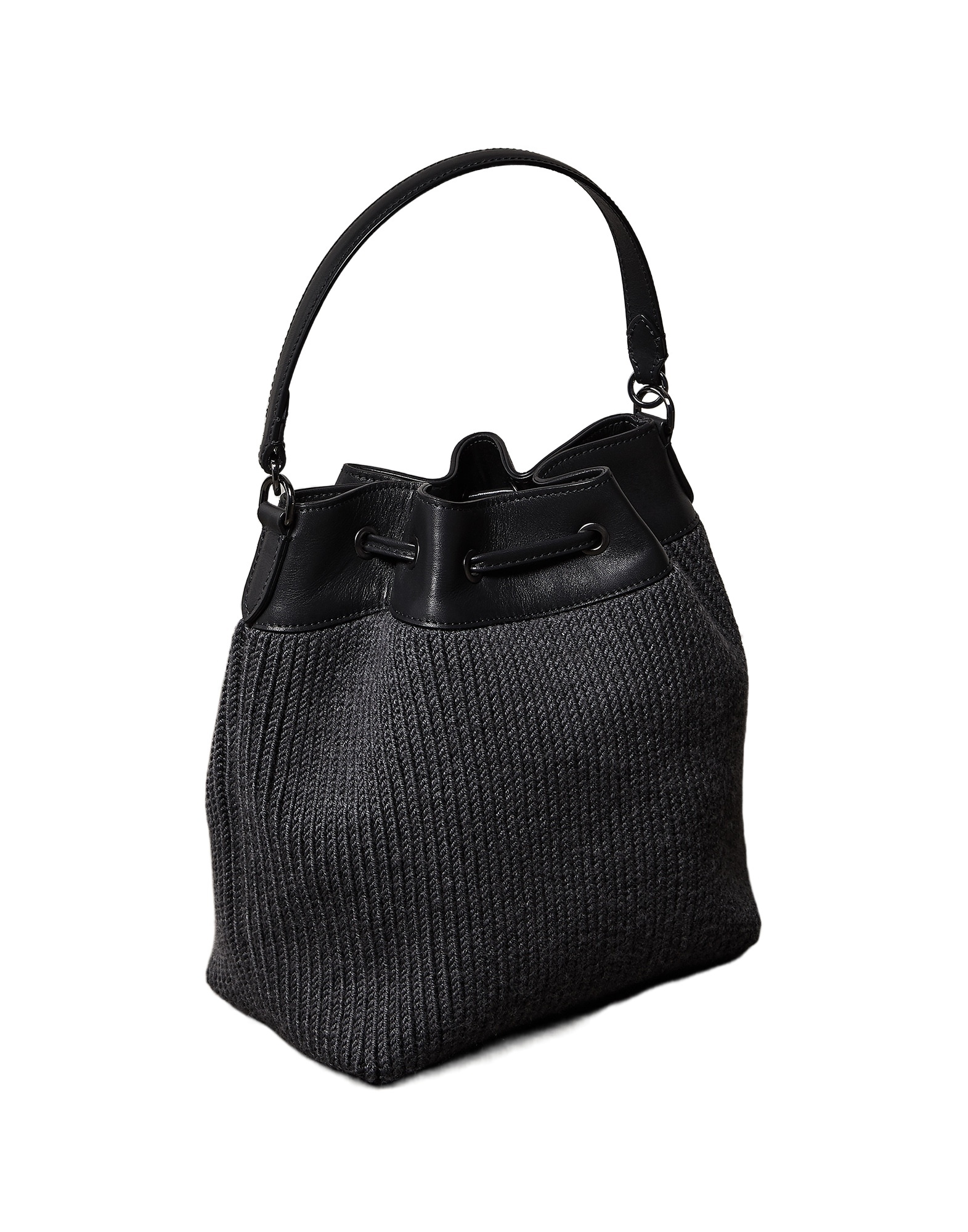 BRUNELLO CUCINELLI DRAWSTRING CABLE-KNIT TOTE BAG