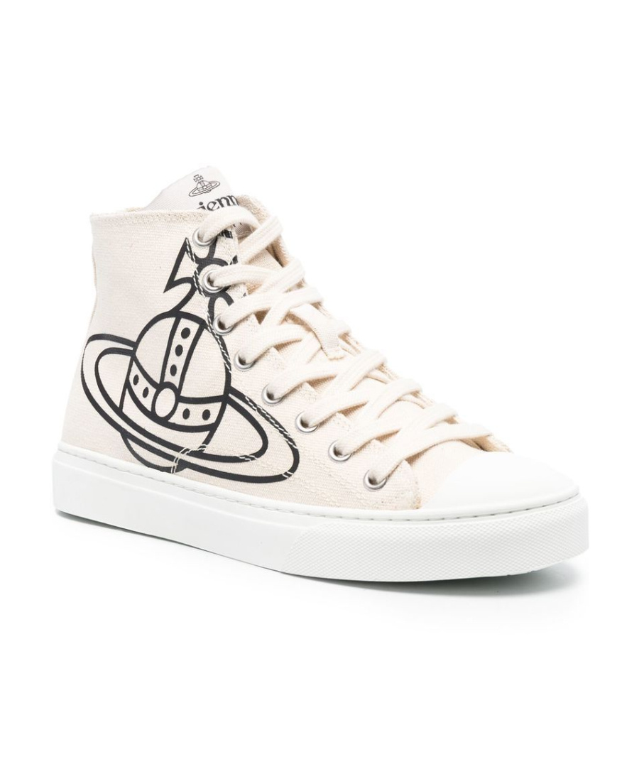 Vivienne Westwood Woman Sneakers Beige Size 6 Textile Fibers In White