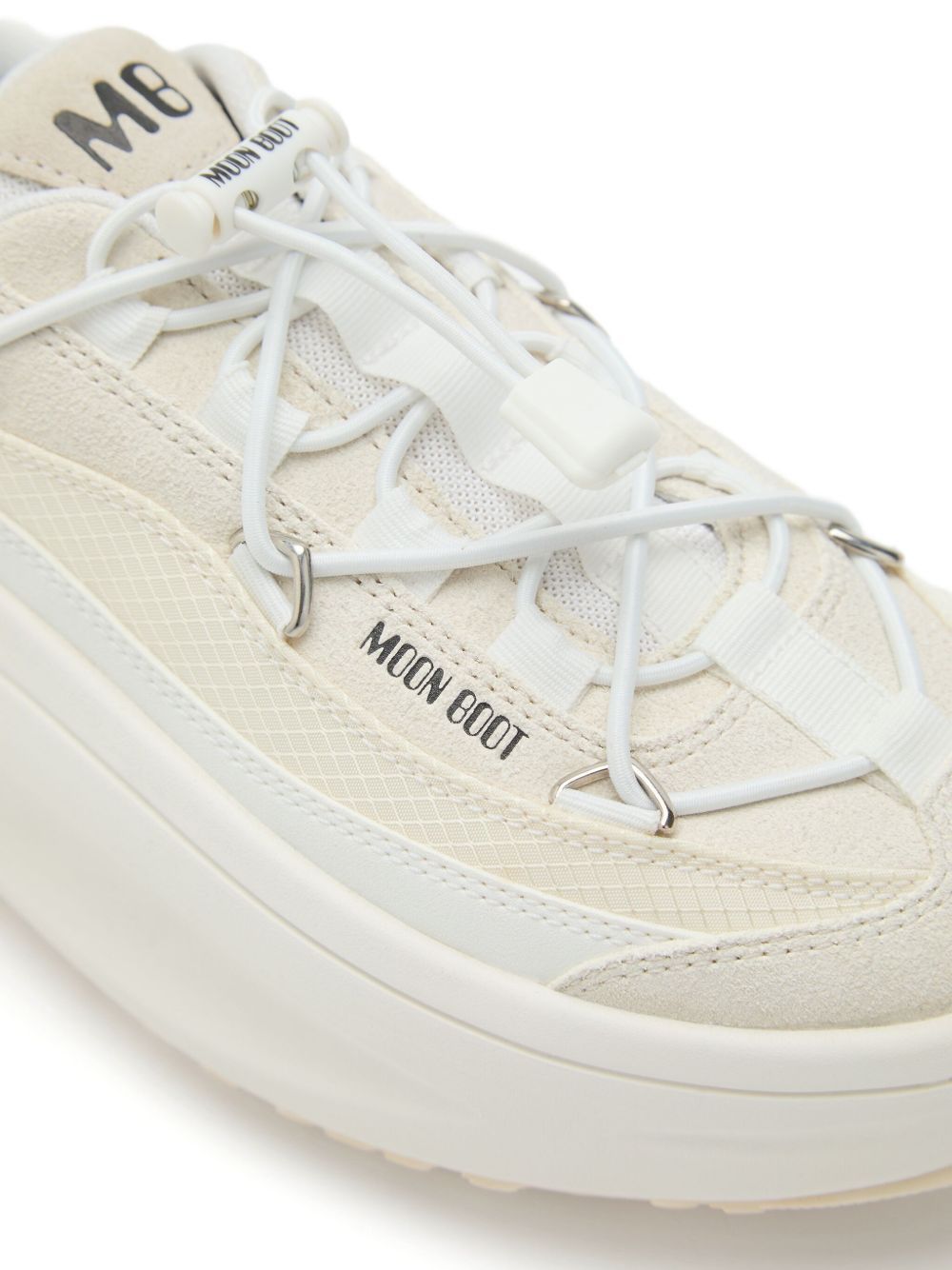 Moon Boot Logo-embellished Lace-up Sneakers In White