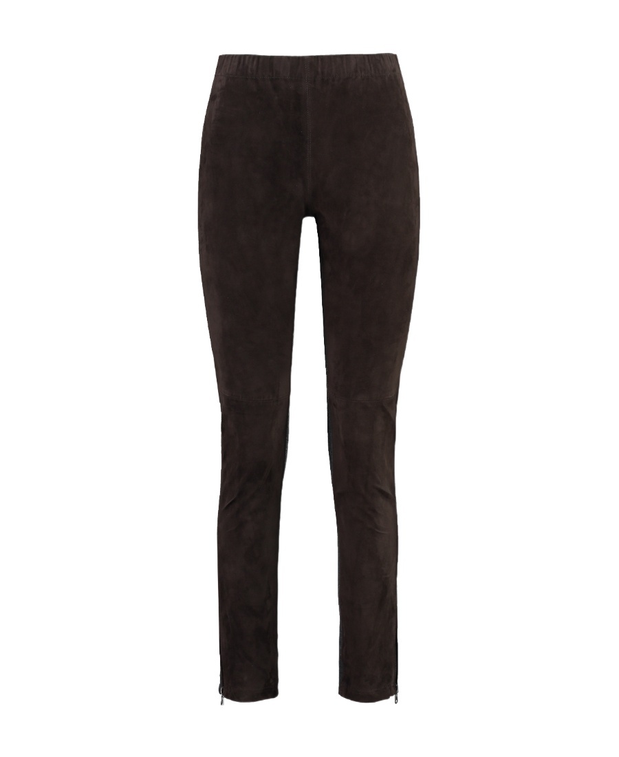 P.a.r.o.s.h Slim-cut Ankle-length Trousers In Goat Suede In Black