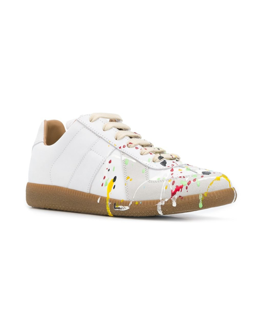 Maison Margiela Paint Splatter Sneakers In White