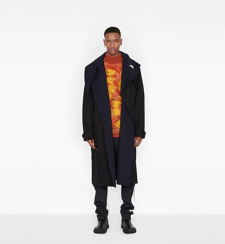 Dior Black Double-breasted Trench Coat In Black