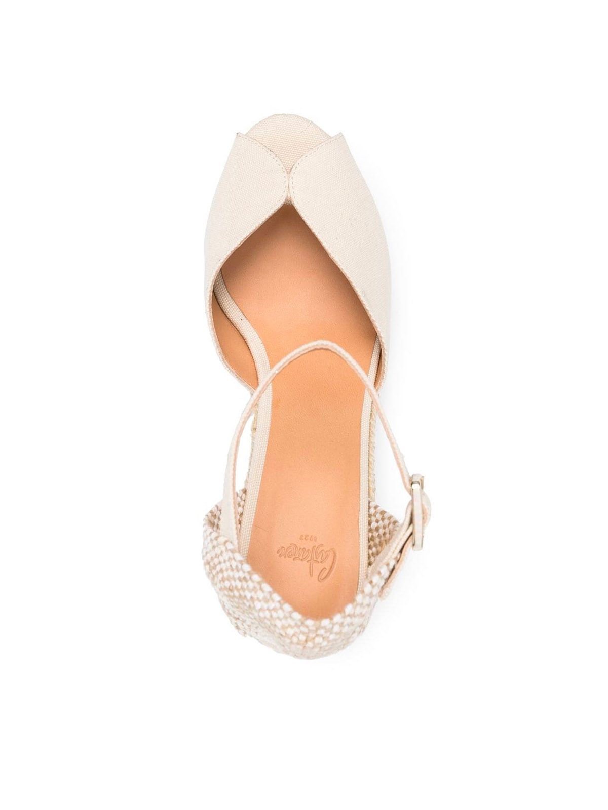 Shop Castaã±er Bianca-wedge Espadrilles In Nude