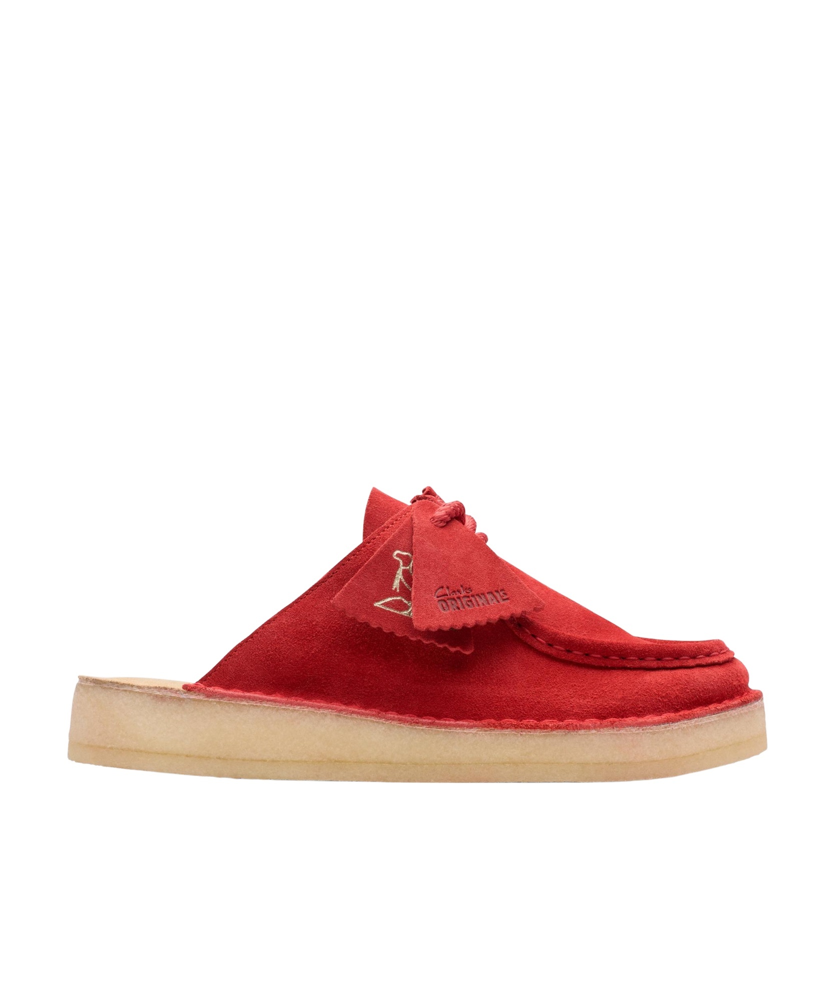 Clarks Desert Nomad Mule Red Suede In Red