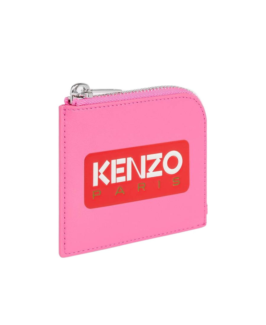 Kenzo Logo-print Zip-up Wallet In Pink