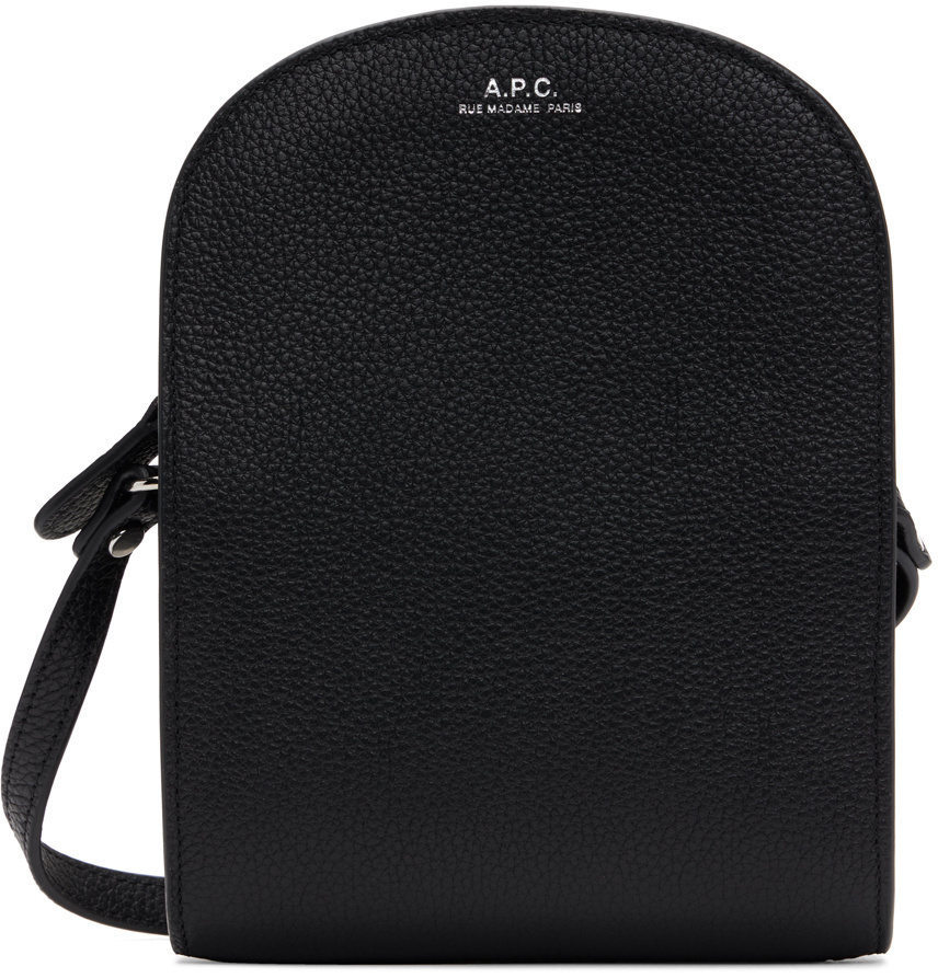 Apc Logo Cross-body Bag In Black