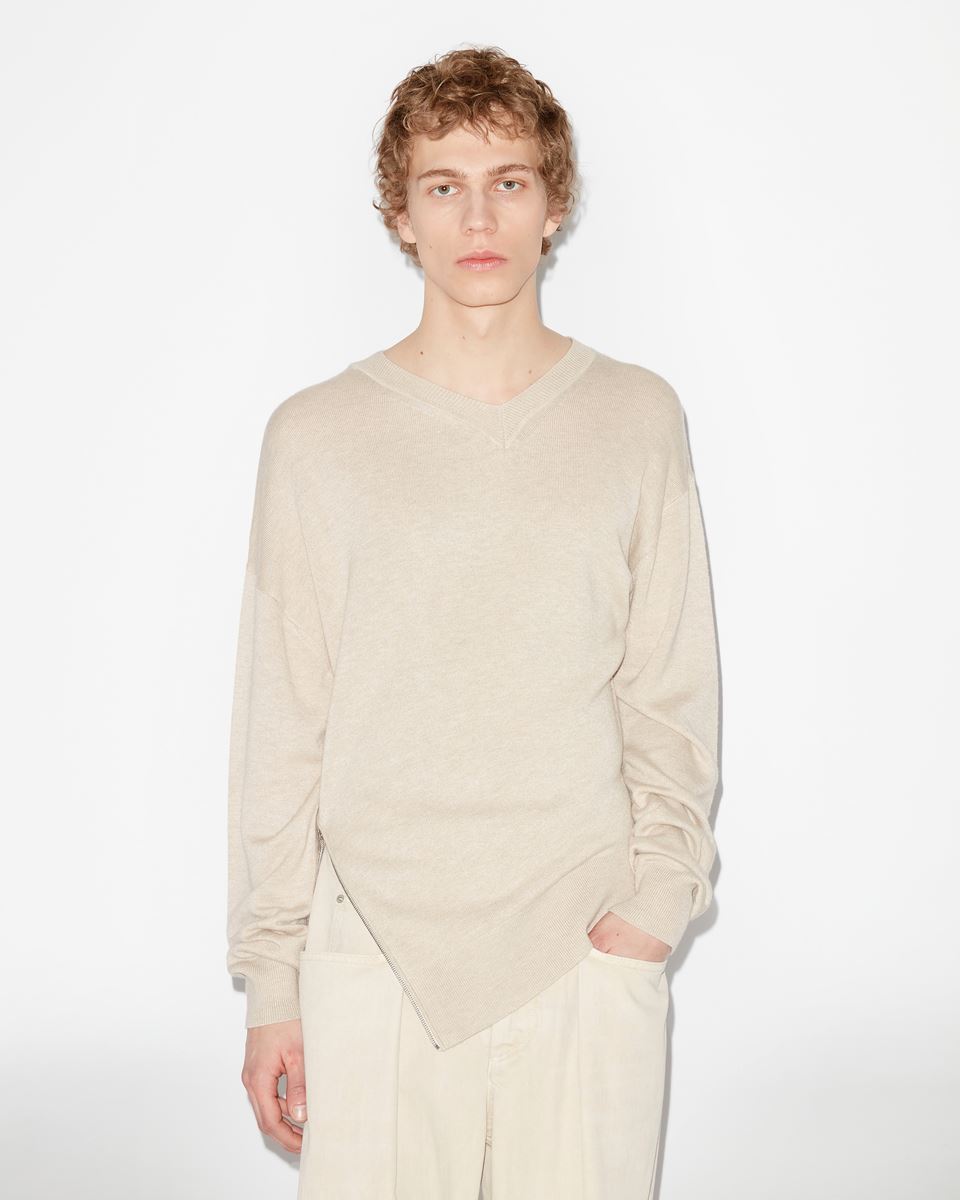 Isabel Marant Long-sleeved Wool Sweater In Nude