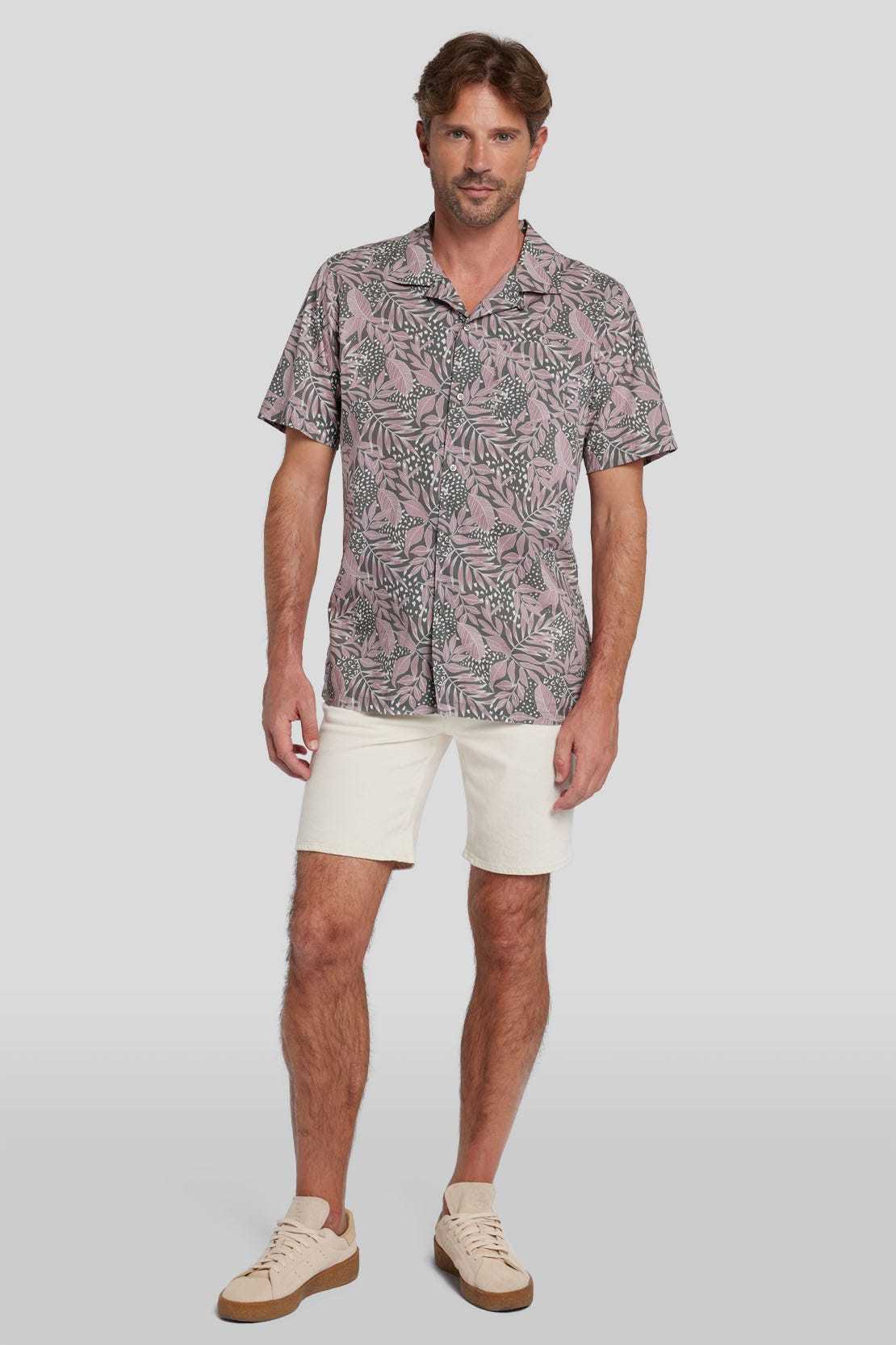 7 For All Mankind Straight Shorts In Nude