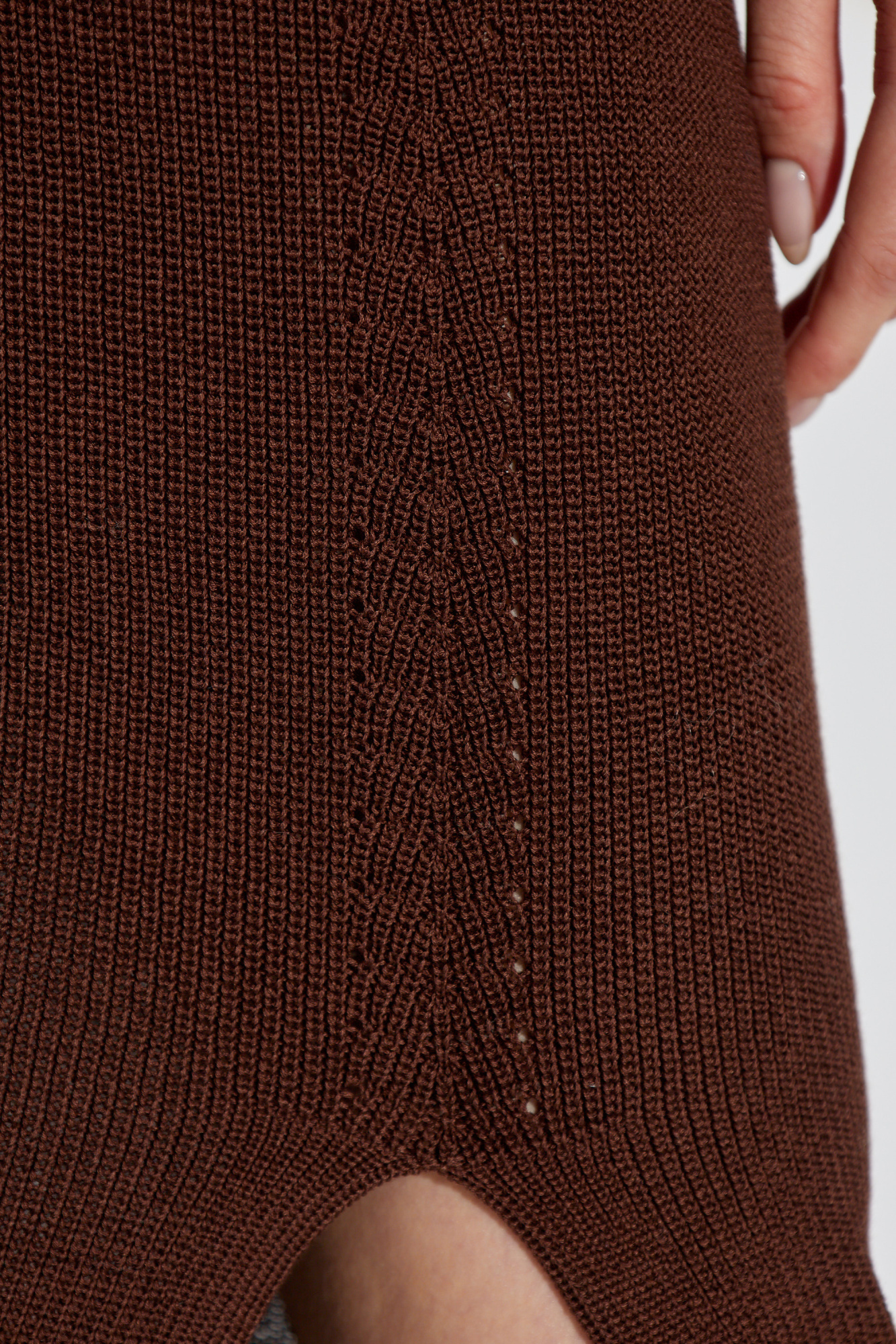 Shop Aeron Delos Knitted Maxi Skirt In Brown