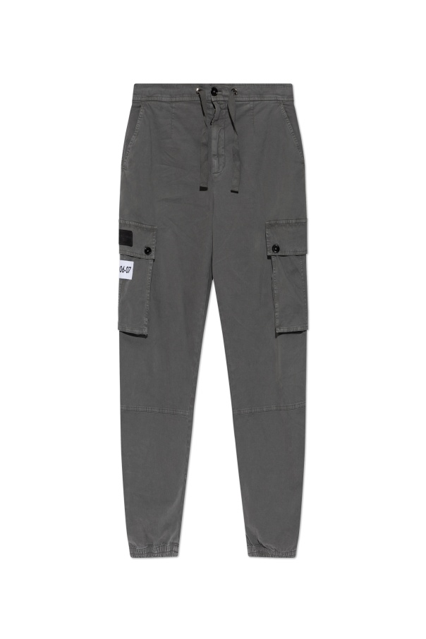 Dolce & Gabbana Dolce&gabbana Light Grey Cargo Trousers In Black