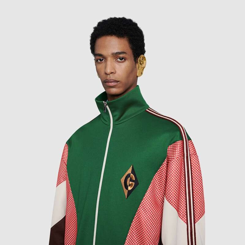 Gucci Gg Diamond Patch Casual Jacket In Red