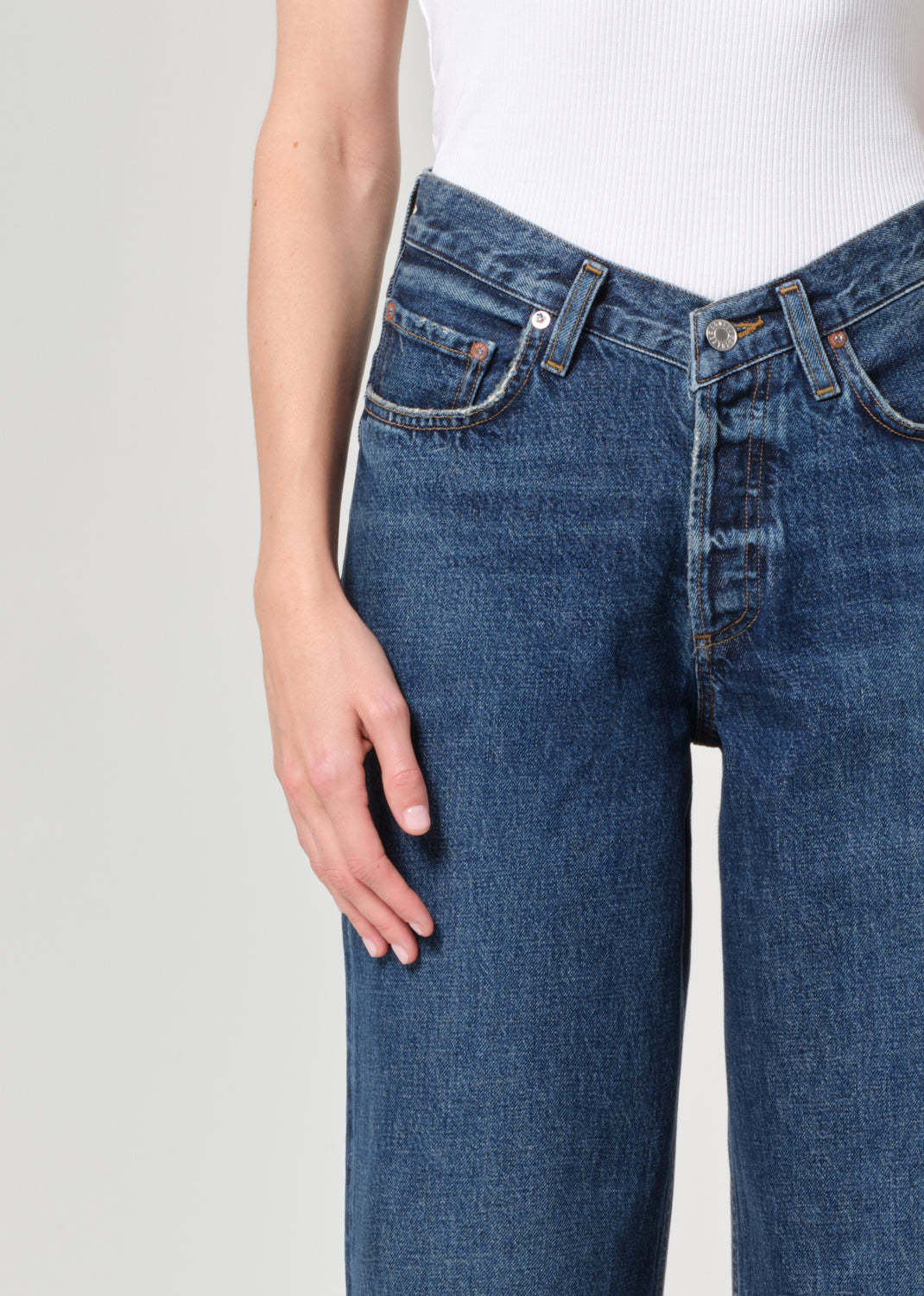 Agolde V-waist Baggy In Blue