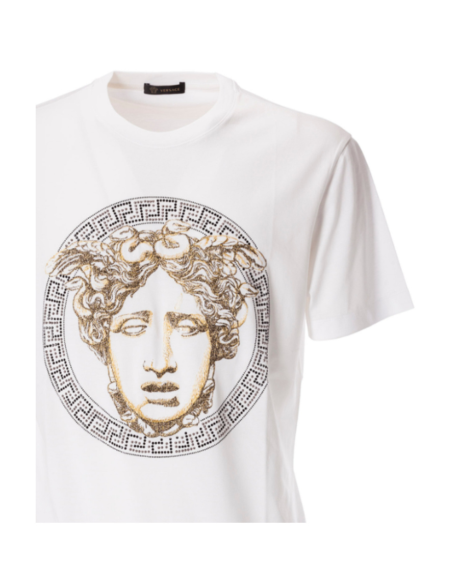 Versace Logo Printed T-shirt In White