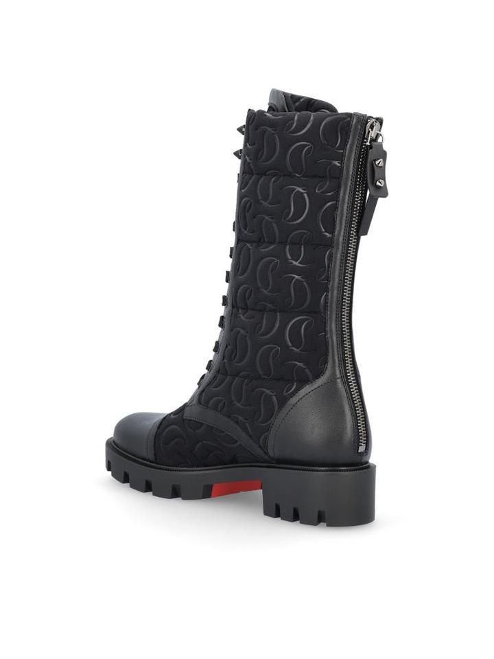 Christian Louboutin Logo Embossed Boots In Black