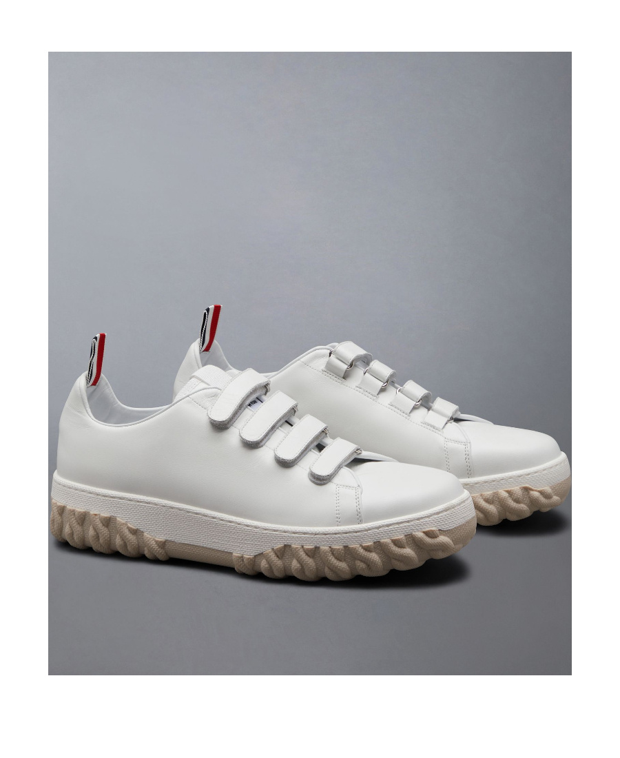 Thom Browne Court Touch-strap Sneakers In White