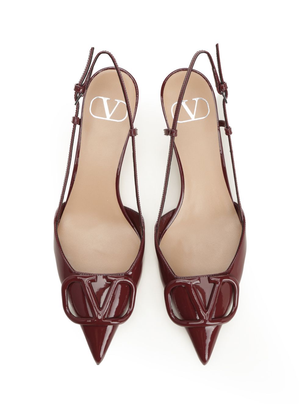 Valentino Red Vlogo Signature Slingback Heels In Red