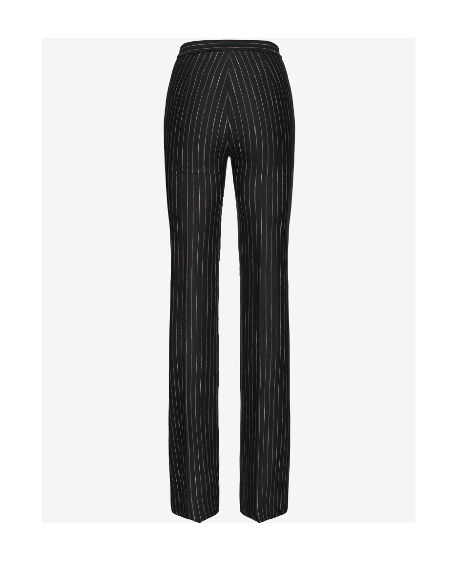 Pinko Pinstriped Flared Tailored Trousers In Black