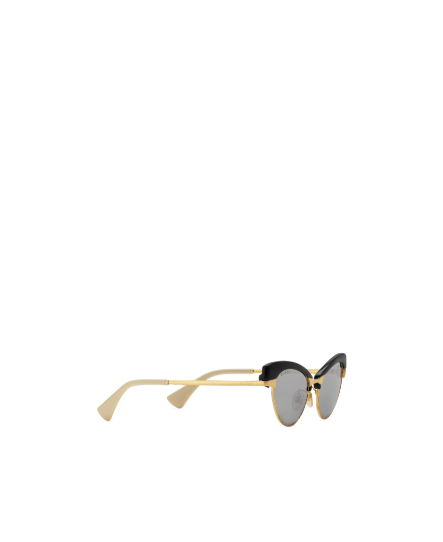 Gucci Interchangeable-rim Oval Sunglasses In Gray