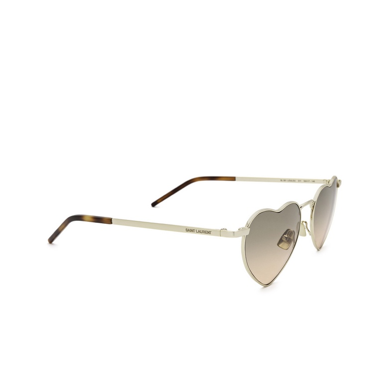 Saint Laurent Loulou Heart-shaped Sunglasses In Nude