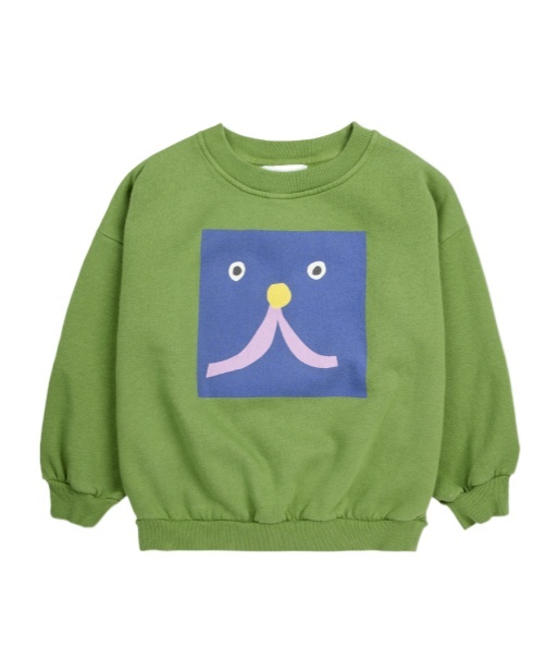 Bobo Choses Funny Face Sweatshirt In Green
