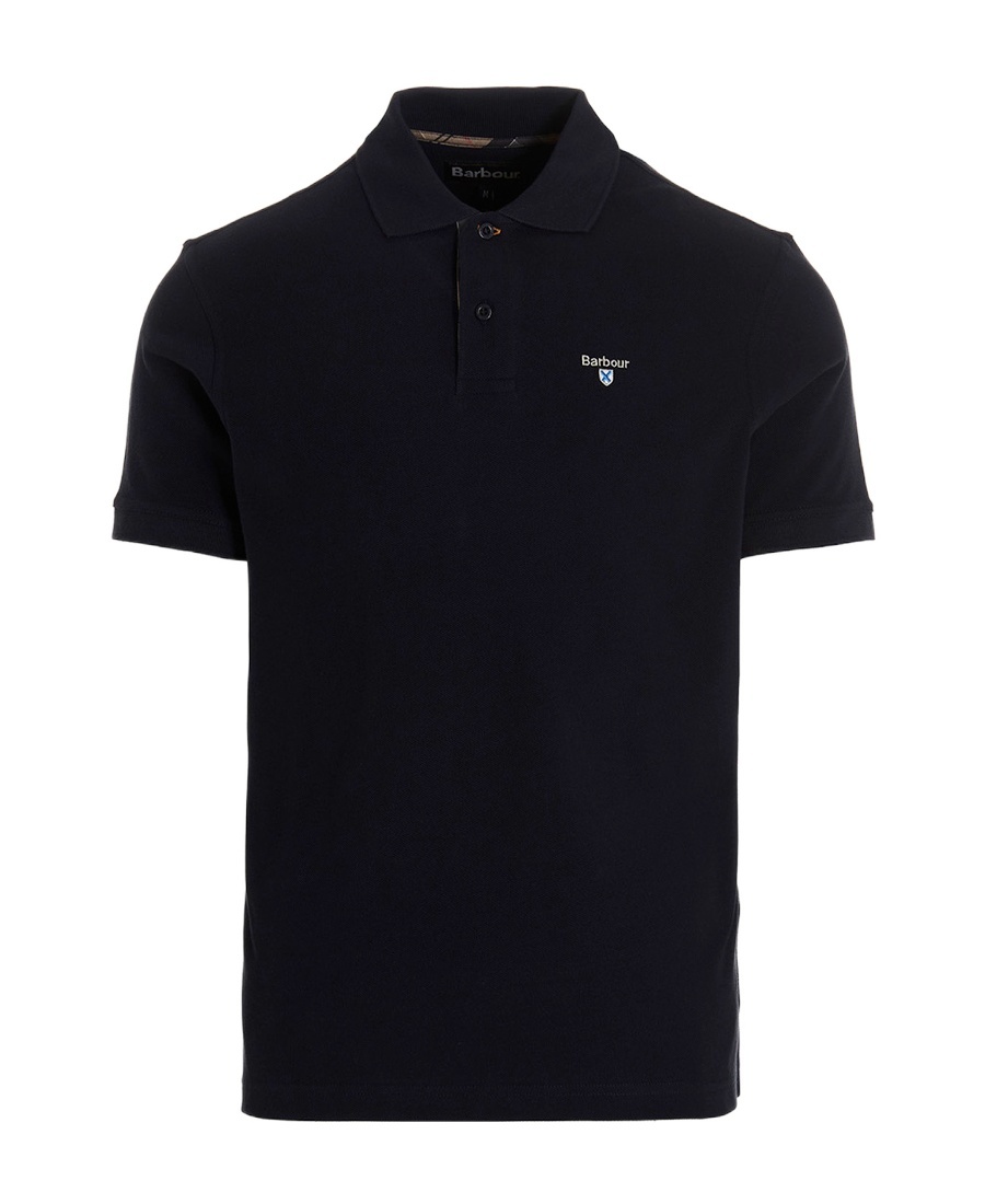Shop Barbour Short-sleeved Polo Shirt In Black